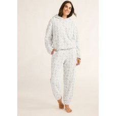 Joyspun Women's Embossed Plush Pajama Set, 2-piece, Size XS to 2X